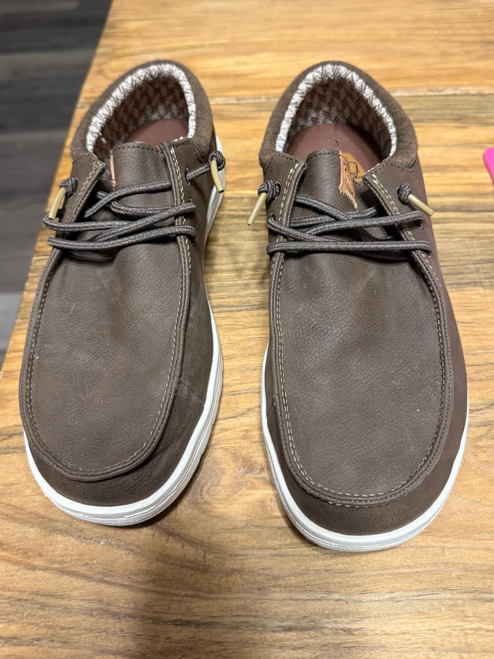 Men's Hey Dude Casual Brown Slip-On Lace Shoes